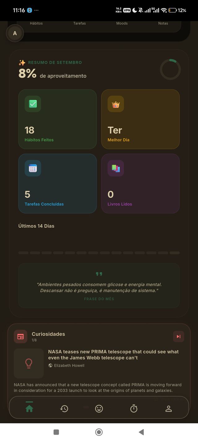 Tela real do aplicativo Odyssey Mood Tracker no Android (captura 5 de 10)